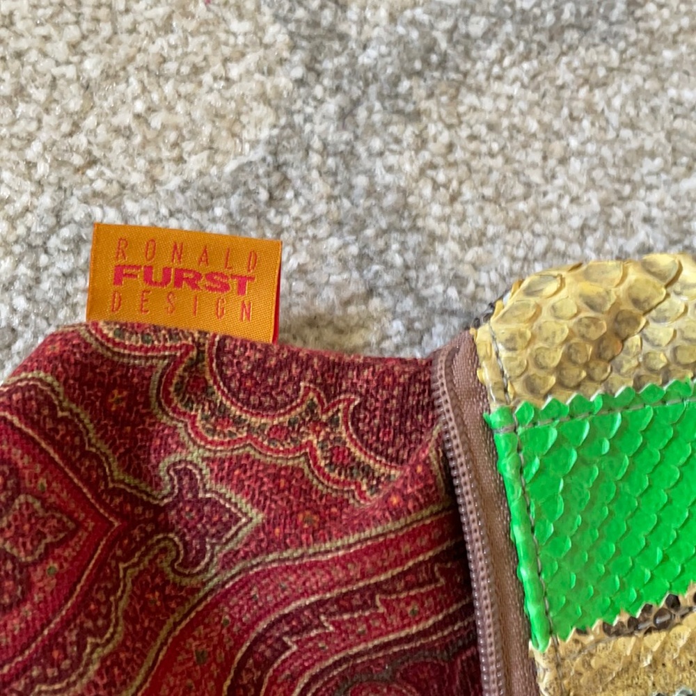 Robert Furst Patchwork Python Oversized Wristlet - image 1